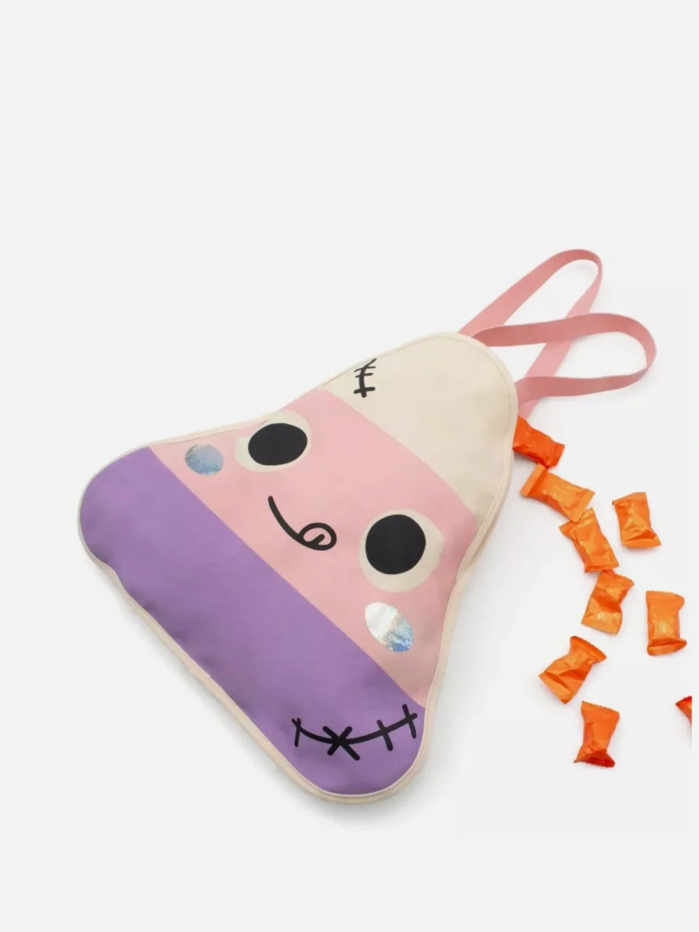 Halloween Trick or Treat Kids Cute Candy Corn Tote Bag - Pink & Purple NWOT